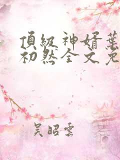 顶级神婿叶辰萧初然全文免费阅读