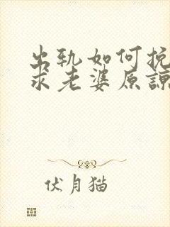 出轨如何挽回请求老婆原谅