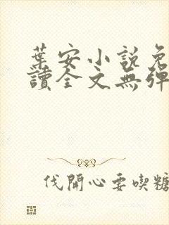 叶安小说免费阅读全文无弹窗