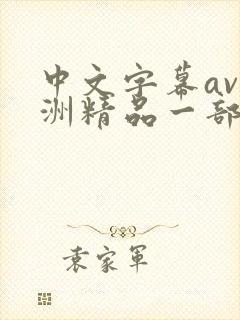 中文字幕av亚洲精品一部二部