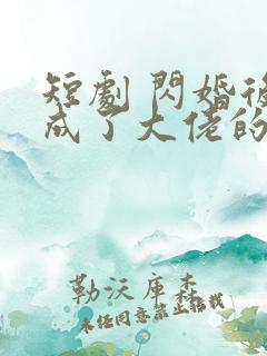 短剧 闪婚后我成了大佬的掌中之物