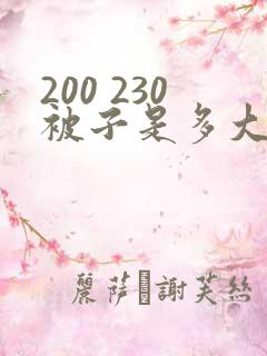200 230被子是多大的床