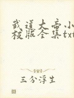 武道大帝小说精校版全集txt