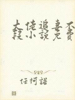 大佬追妻不择手段小说免费阅读原文