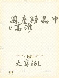 国产精品中出av高潮