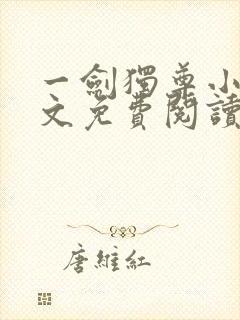 一剑独尊小说全文免费阅读无弹窗