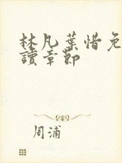 林凡叶惜免费阅读章节