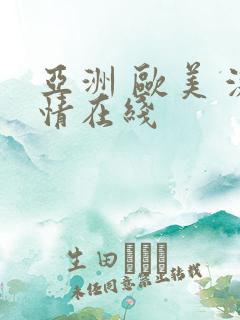 亚洲 欧美 激情在线