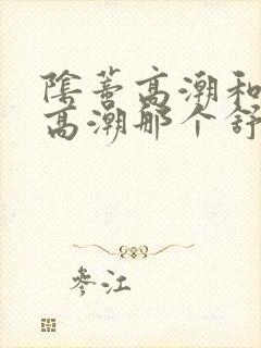 阴蒂高潮和阴道高潮那个舒服