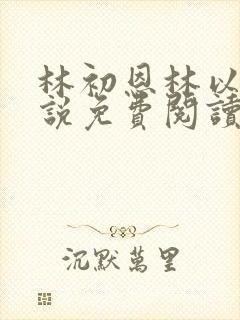 林初恩林以辰小说免费阅读最新章节