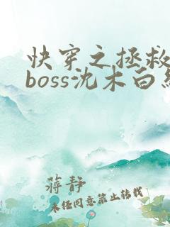 快穿之拯救黑化boss沈木白结局