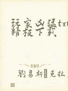 玩家凶猛txt精校下载