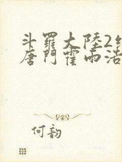 斗罗大陆2绝世唐门霍雨浩小说