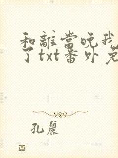 和离当晚我失忆了txt番外免费阅读