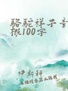 骆驼祥子章节梗概100字