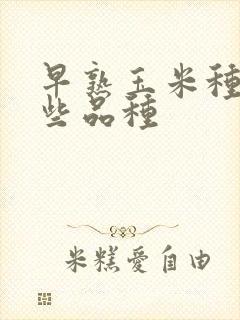 早熟玉米种有哪些品种