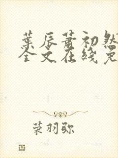 叶辰萧初然小说全文在线免费阅读