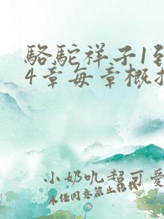 骆驼祥子1到24章每章概括