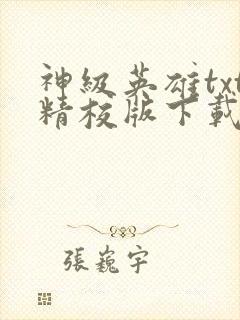 神级英雄txt精校版下载