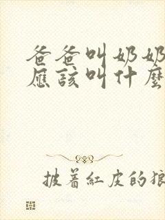 爸爸叫奶奶的我应该叫什么