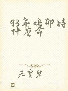 93年鸡卯时是什么命