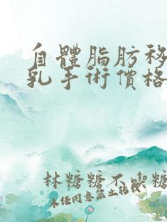 自体脂肪移植丰乳手术价格