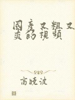 国产又粗又猛又爽的视频