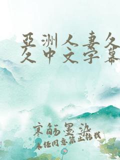 亚洲人妻久久久久中文字幕