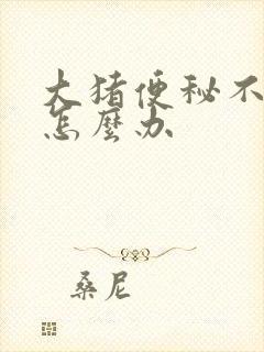 大猪便秘不吃食怎么办