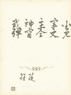 武神主宰小说无弹窗全文免费阅读