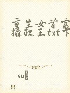 重生女首富娇养摄政王txt下载