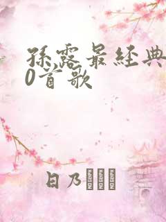 孙露最经典的10首歌