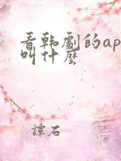 看韩剧的app叫什么