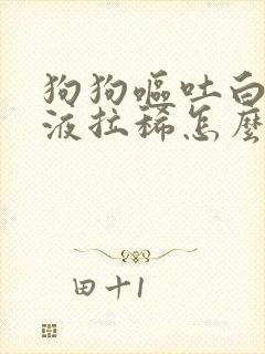 狗狗呕吐白色粘液拉稀怎么办