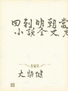 回到明朝当王爷 小说全文免费阅读