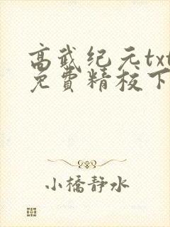 高武纪元txt免费精校下载