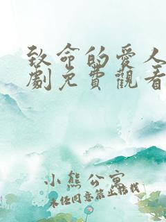 致命的爱人连续剧免费观看全集国语