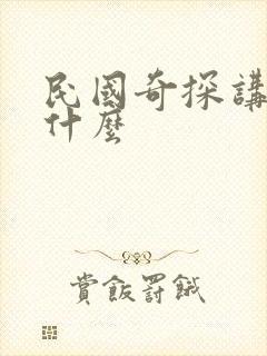 民国奇探讲的是什么