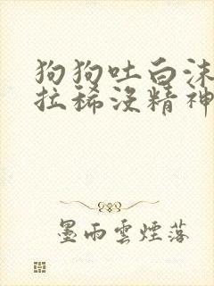 狗狗吐白沫粘液拉稀没精神