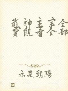 武神主宰全集免费观看全部