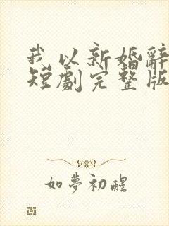 我以新婚辞旧情短剧完整版免费