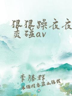 狠狠躁夜夜躁人爽碰av