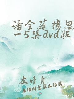 潘金莲杨思敏1一5集dvd版