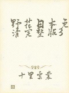 野花日本免费高清完整版3