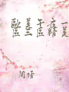 欧美午夜一区二区三区精美视频