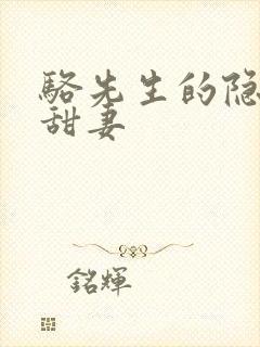 骆先生的隐婚小甜妻