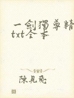 一剑独尊精校版txt全本