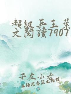 超级兵王叶谦全文阅读7907章