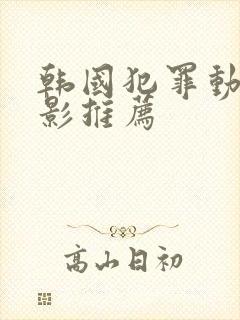 韩国犯罪动作电影推荐