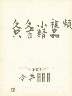 久久小视频这里只有精品